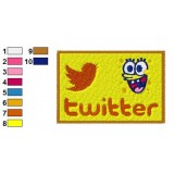 SpongeBob Twitter Embroidery Design